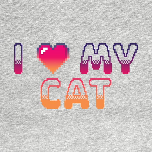 I Heart My Cat Classic Video Game Graphic Vibrant Gradient by ArtHouseFlunky